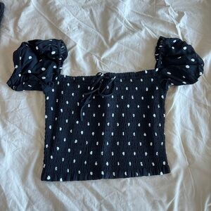 Aritzia Wilfred Smocked Blouse